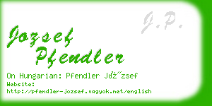 jozsef pfendler business card